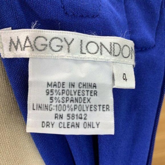 Maggy London Royal Blue Ruffle Neck Flare Dress - Picture 11 of 11